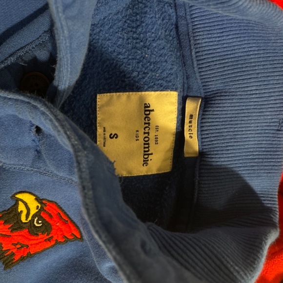 Abercrombie Fitch kids boys fleece hoodie sweatshirt blue size Small - Picture 3 of 6